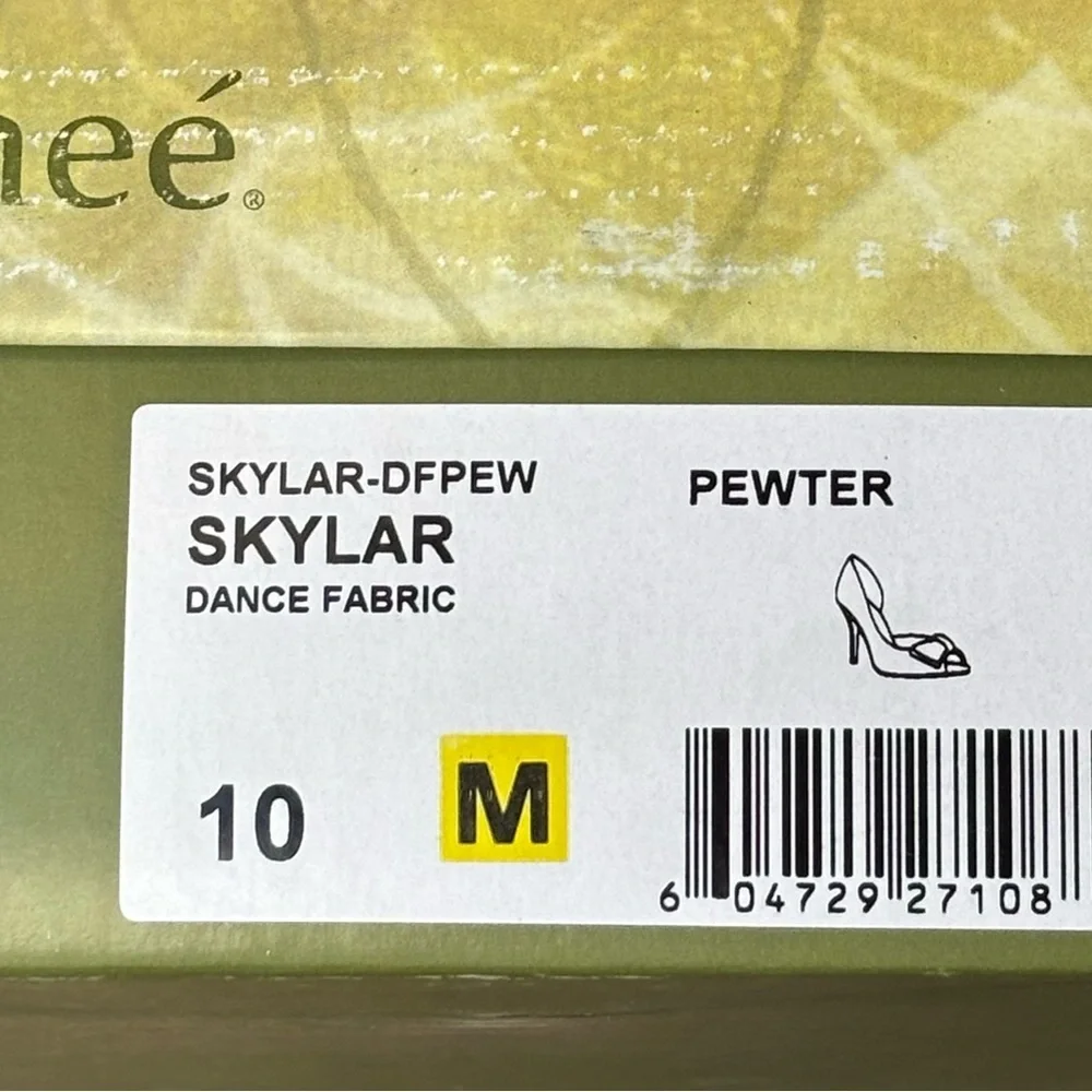 J RENEE Skylar Sparkle Shimmer Pewter Silver Heels Open Toe Pumps Sz 10M NEW - Picture 8 of 8